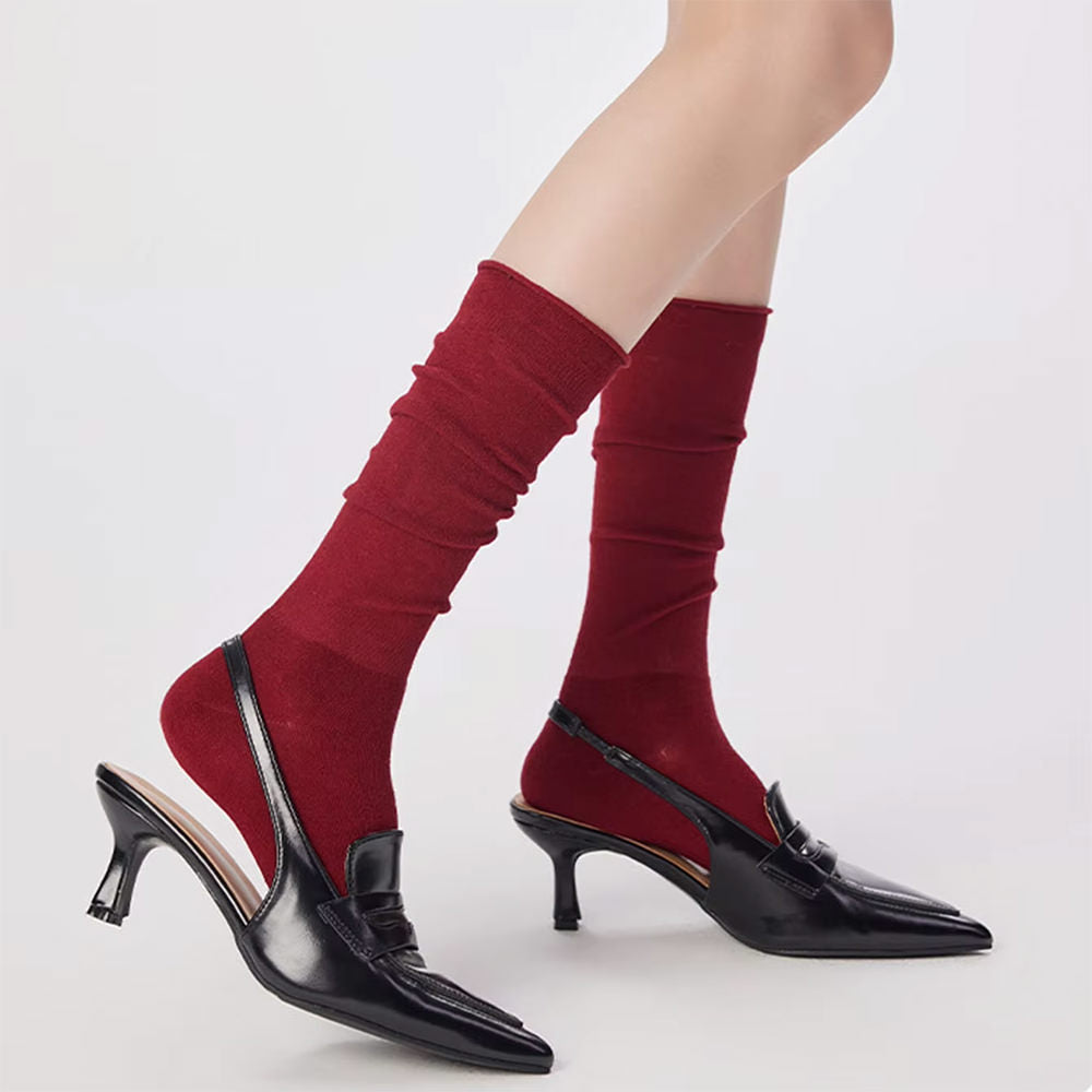 pop of red knee socks boogzel clothing