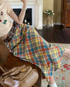 preppy colorful plaid maxi skir boogzel clothing