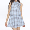 preppy blue plaid mini dress boogzel clothing