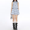 preppy blue plaid mini dress boogzel clothing