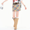 preppy colorful plaid mini skirt boogzel clothing
