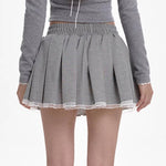 preppy drawstring mini skirt boogzel clothing