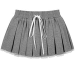 preppy drawstring mini skirt boogzel clothing