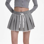 preppy drawstring mini skirt boogzel clothing