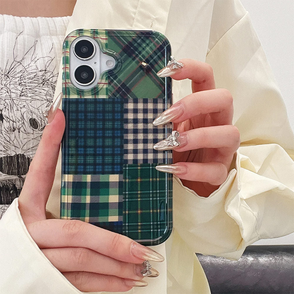 preppy green patchwork iphone case boogzel clothing