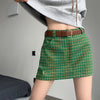 preppy green plaid mini skirt boogzel clothing