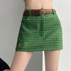 preppy green plaid mini skirt boogzel clothing