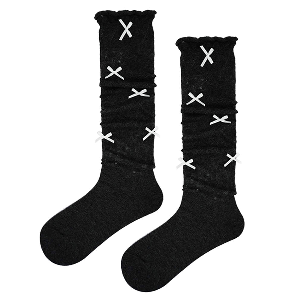 preppy knee high socks with bows boogzel clothing