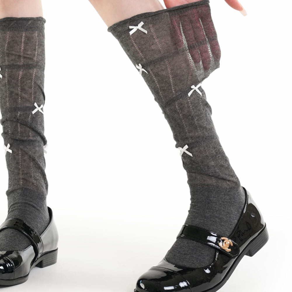 preppy knee high socks with bows boogzel clothing