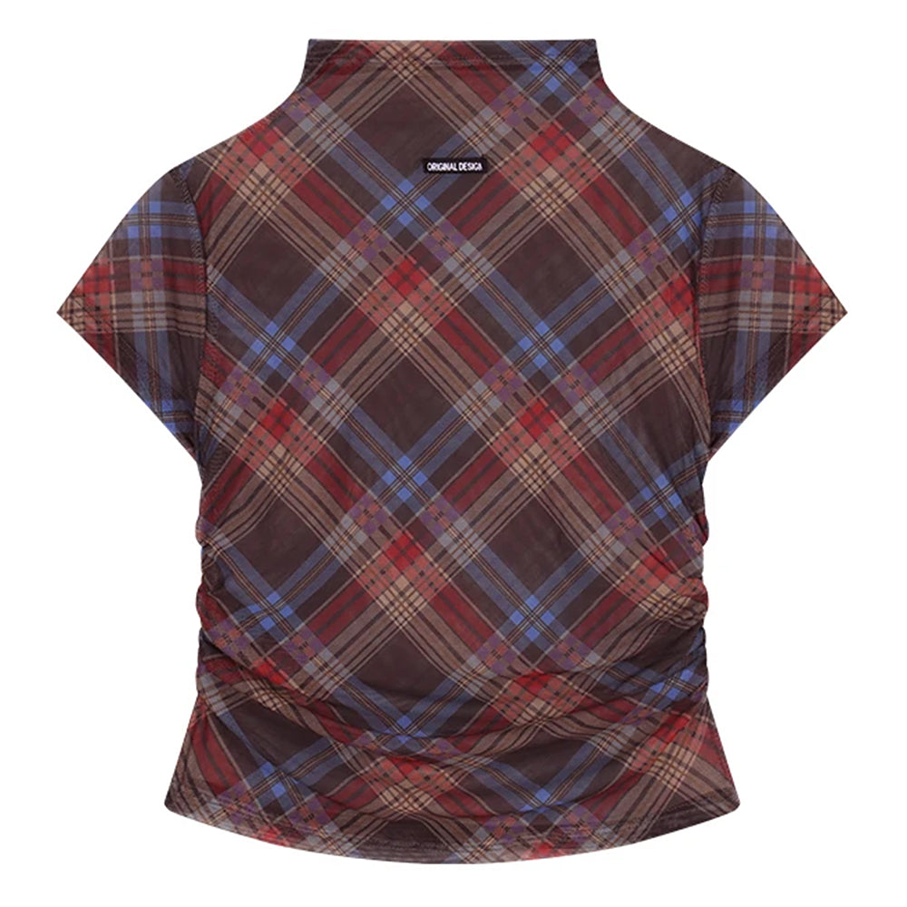 preppy plaid mesh crop top boogzel clothing