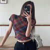 preppy plaid mesh crop top boogzel clothing