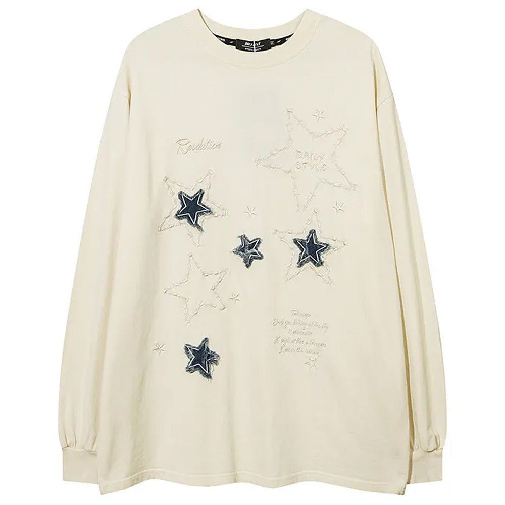 preppy star patch sweatshirt boogzel clothing