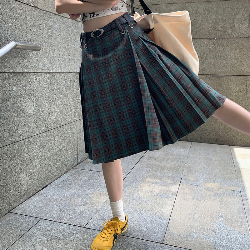 green plaid kilt skirt boogzel clothing