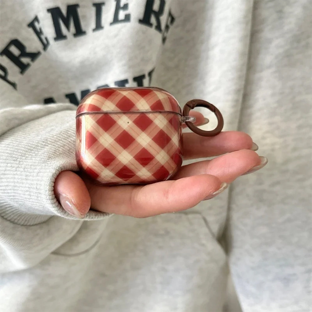 preppy style plaid airpods case boogzel clothing