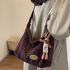 preppy style plaid pattern shoulder bag boogzel clothing