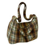 green plaid pattern shoulder bag boogzel clothing