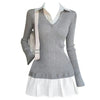 preppy style pleated knit dress boogzel clothing