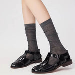 preppy style ribbed thin socks boogzel clothing