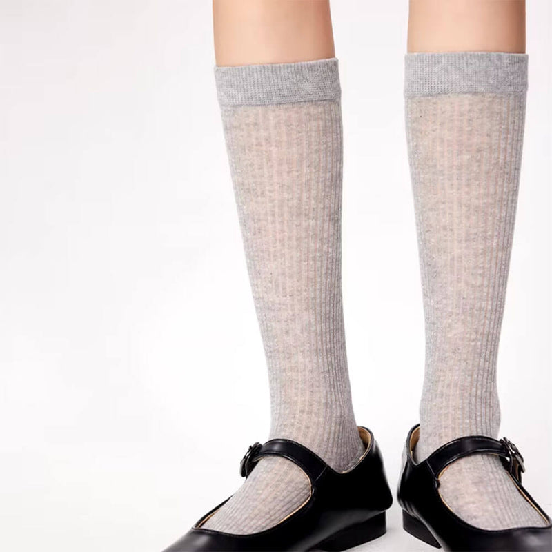 preppy style ribbed thin socks boogzel clothing