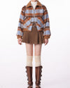 warm checkered cropped jacket boogzel clothing