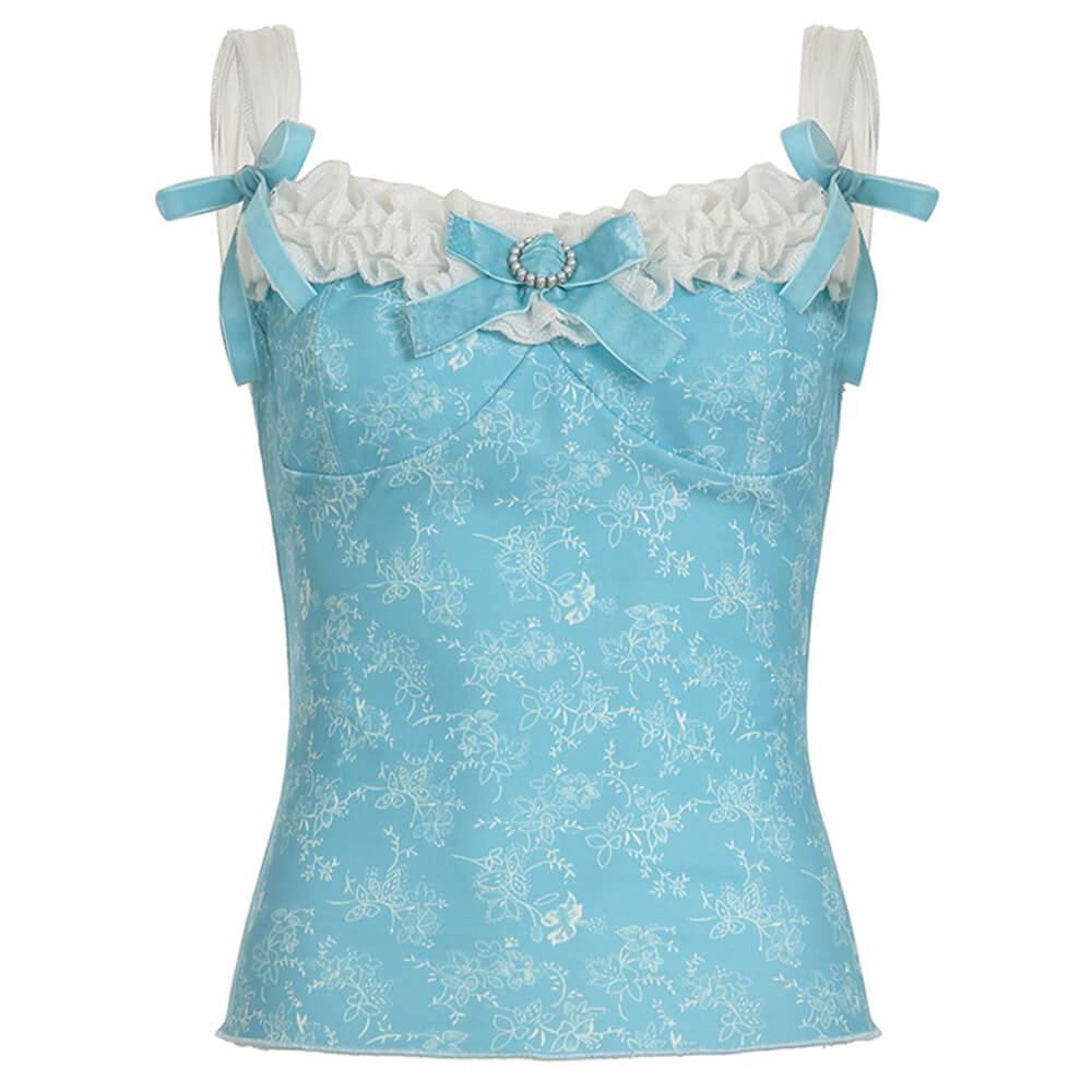 princess blue lace cami top boogzel clothing