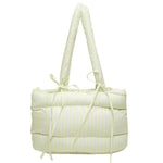 puffer striped shoulder bag boogzel clothing