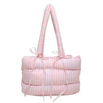 puffer striped shoulder bag boogzel clothing