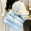 puffer striped shoulder bag boogzel clothing