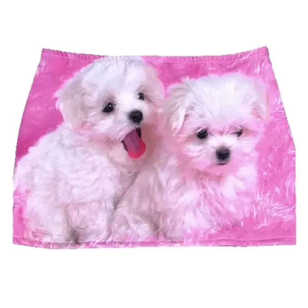 puppies print y2k micro skirt boogzel clothing
