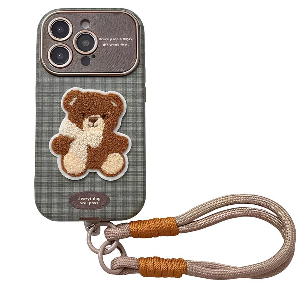 puppy and bear embroidery iphone case boogzel clothing