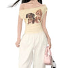 puppy print off shoulder top boogzel clothing