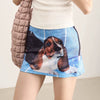 puppy print y2k denim micro skirt boogzel clothing