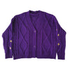 purple cardigan with star embroidery on sleeves - boogzel clothing