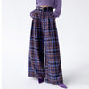 purple plaid wide leg trousers boogzel clothing