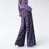 purple plaid wide leg trousers boogzel clothing