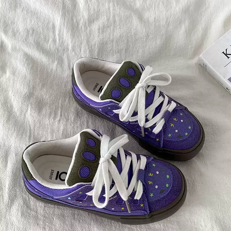 purple star skater sneakers boogzel clothing