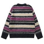 purple white striped sweater boogzel clothing