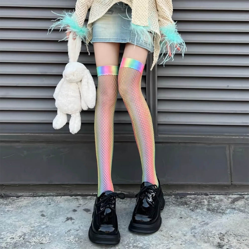 rainbow aesthetic knee-highs boogzel clothing