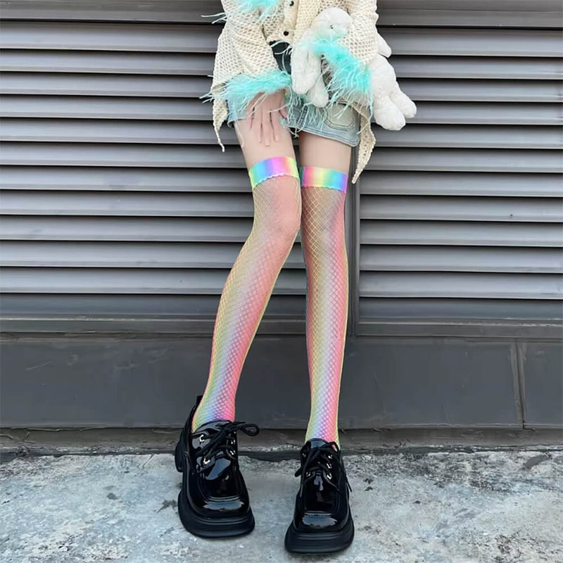 rainbow aesthetic knee-highs boogzel clothing
