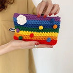 rainbow knitted purse boogzel clothing