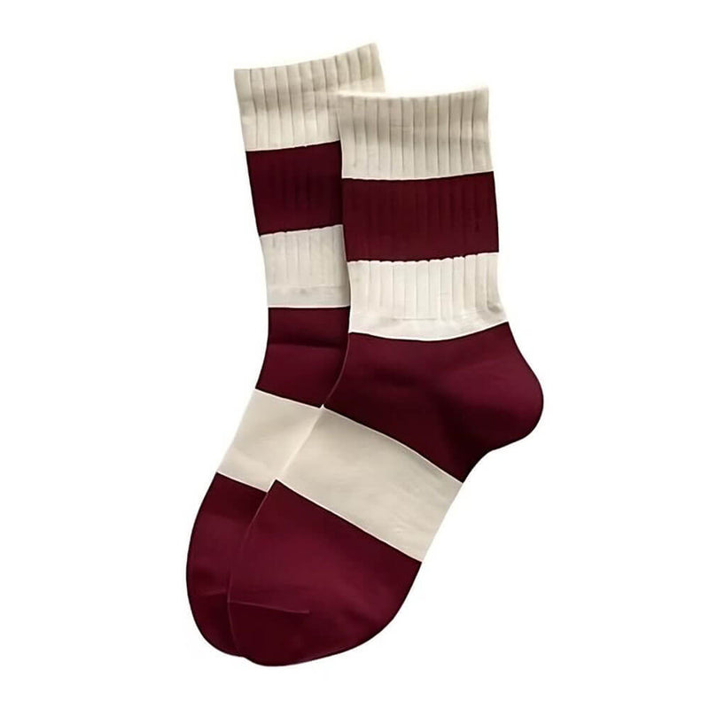 red and beige striped socks boogzel clothing