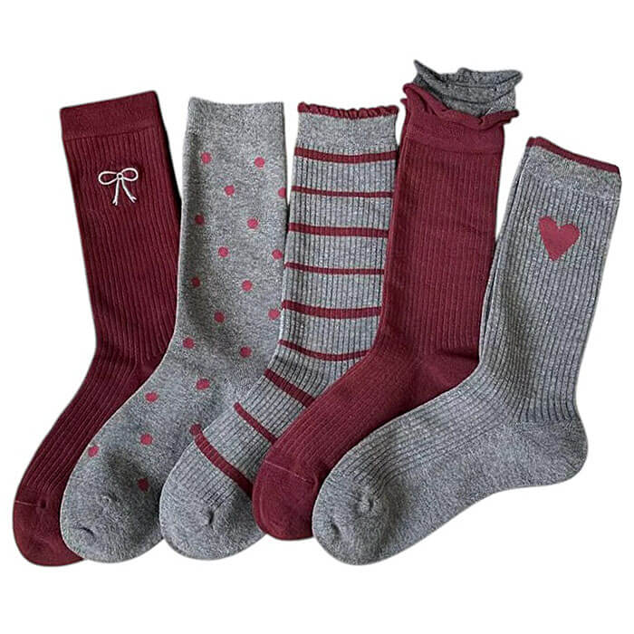 red and grey patterned socks boogzel clothing