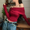red bardot long sleeve top boogzel clothing
