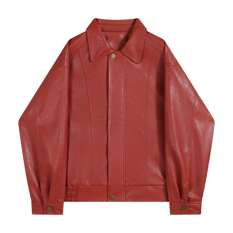 Red Grunge Leather Jacket boogzel clothing
