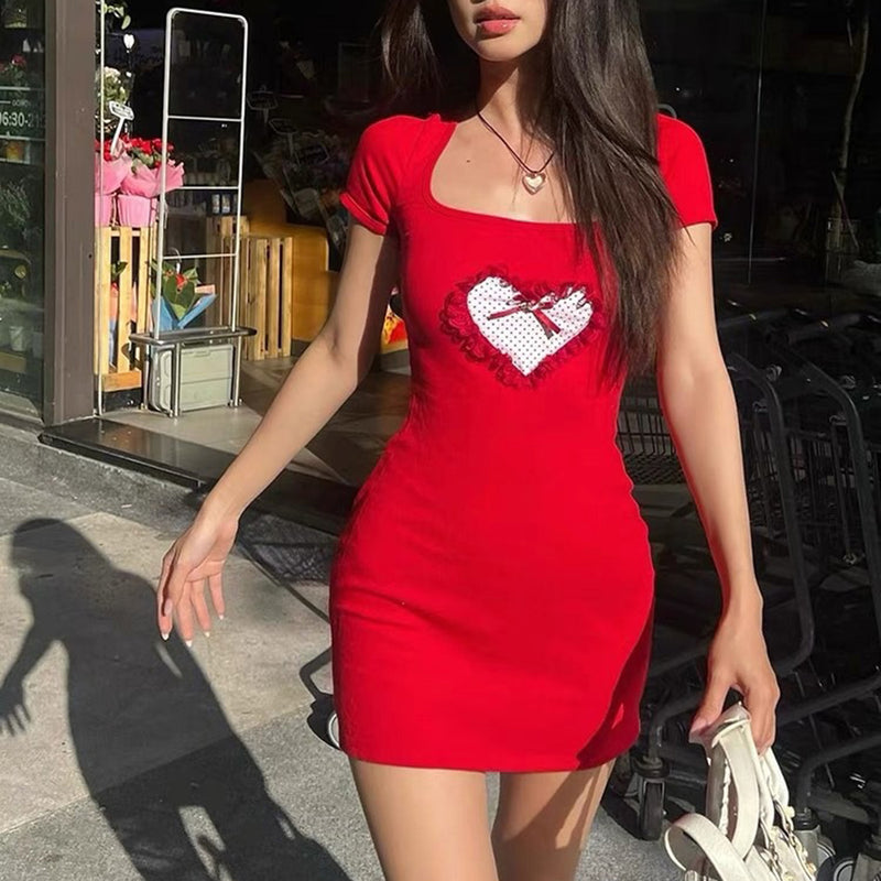 red heart mini dress boogzel clothing