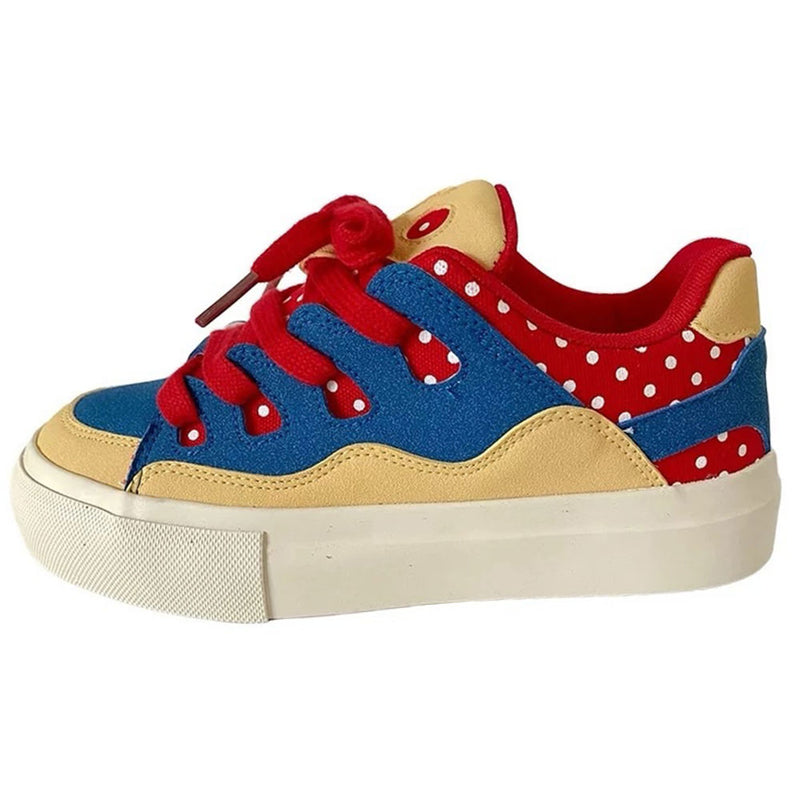 red polka dot skater sneakers boogzel clothing