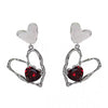 red stone heart earrings boogzel clothing
