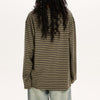 relaxed striped button up long sleeve top boogzel clothing
