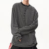 relaxed striped button up long sleeve top boogzel clothing
