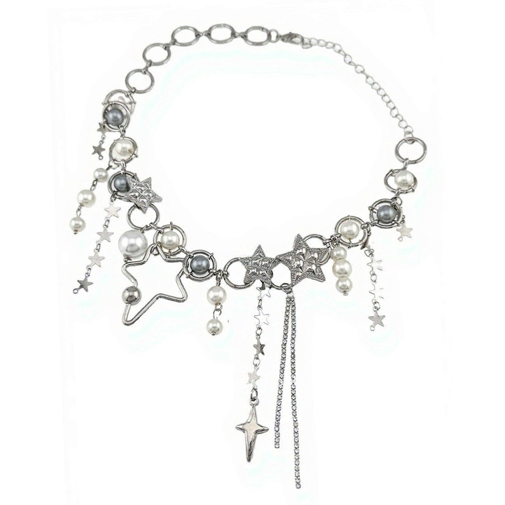 rhinestone star pendant necklace boogzel clothing